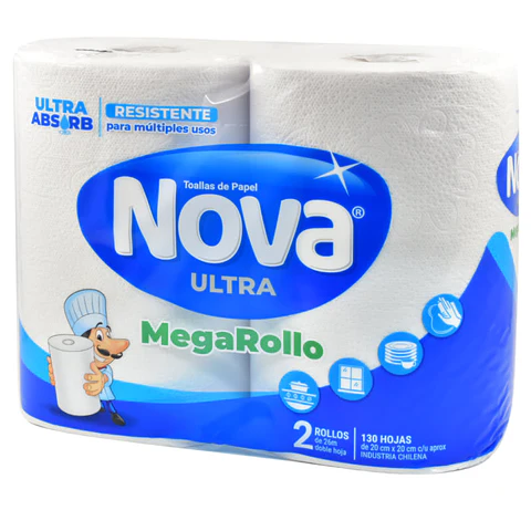 Toalla papel nova ultra megarollo 2 rollos 24m