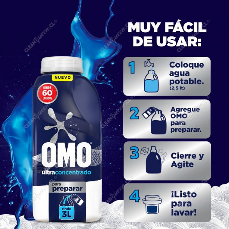 Detergente Líquido Omo Ultra Power Diluible 500 ml 2