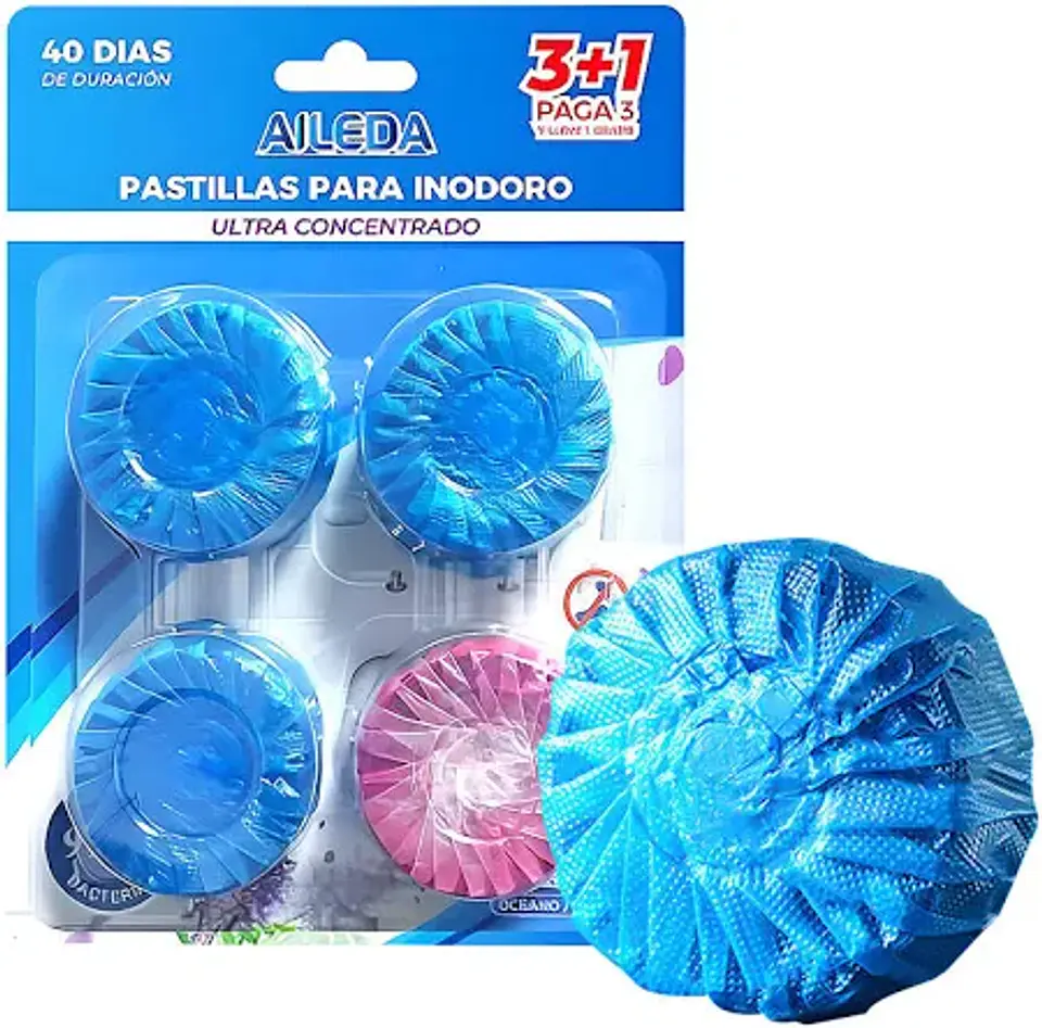 Aromatizante Aileda Baño, Pastilla de estanque pastilla azul 50 g 4 u 1