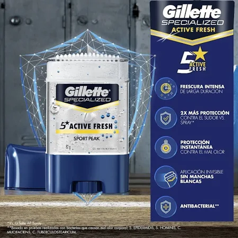 Antitranspirante en Gel Gillette Sport Peak 82 g 3