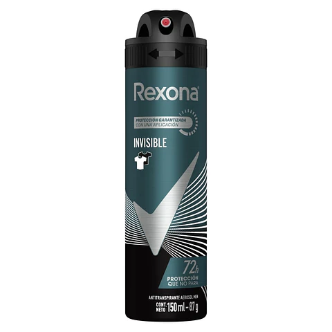 Desodorante en Aerosol Rexona Men Invisible, 150 ml