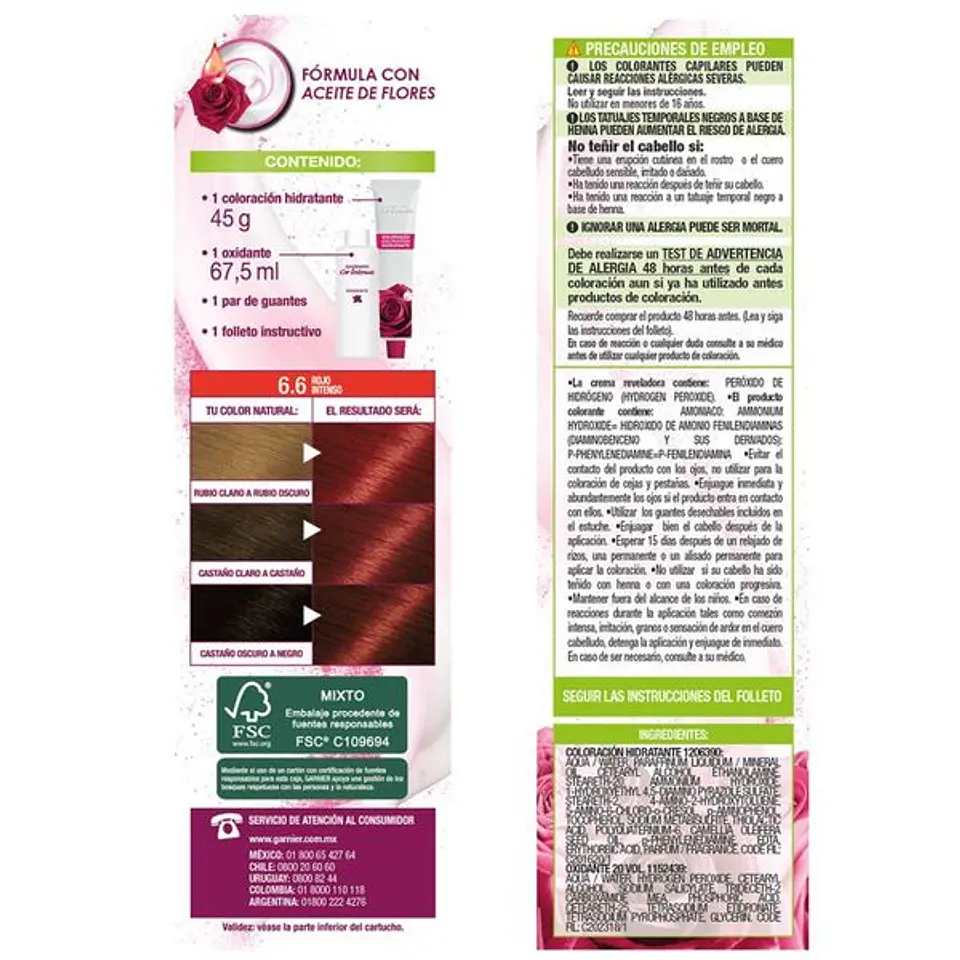 Nutrisse Cor Intensa Garnier 6.6 Rojo Intenso 4