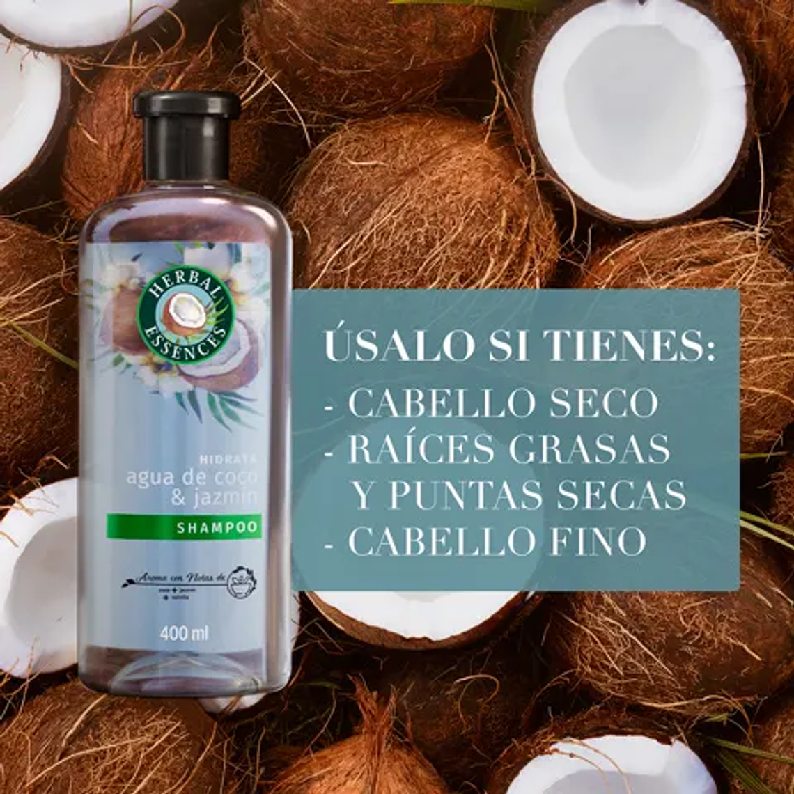 Shampoo Herbal Essences Hidrata Agua de Coco 400ml 3