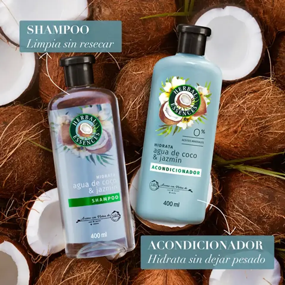 Shampoo Herbal Essences Hidrata Agua de Coco 400ml 7