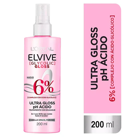 Spray Acidifier Elvive Glycolic Gloss 200ml