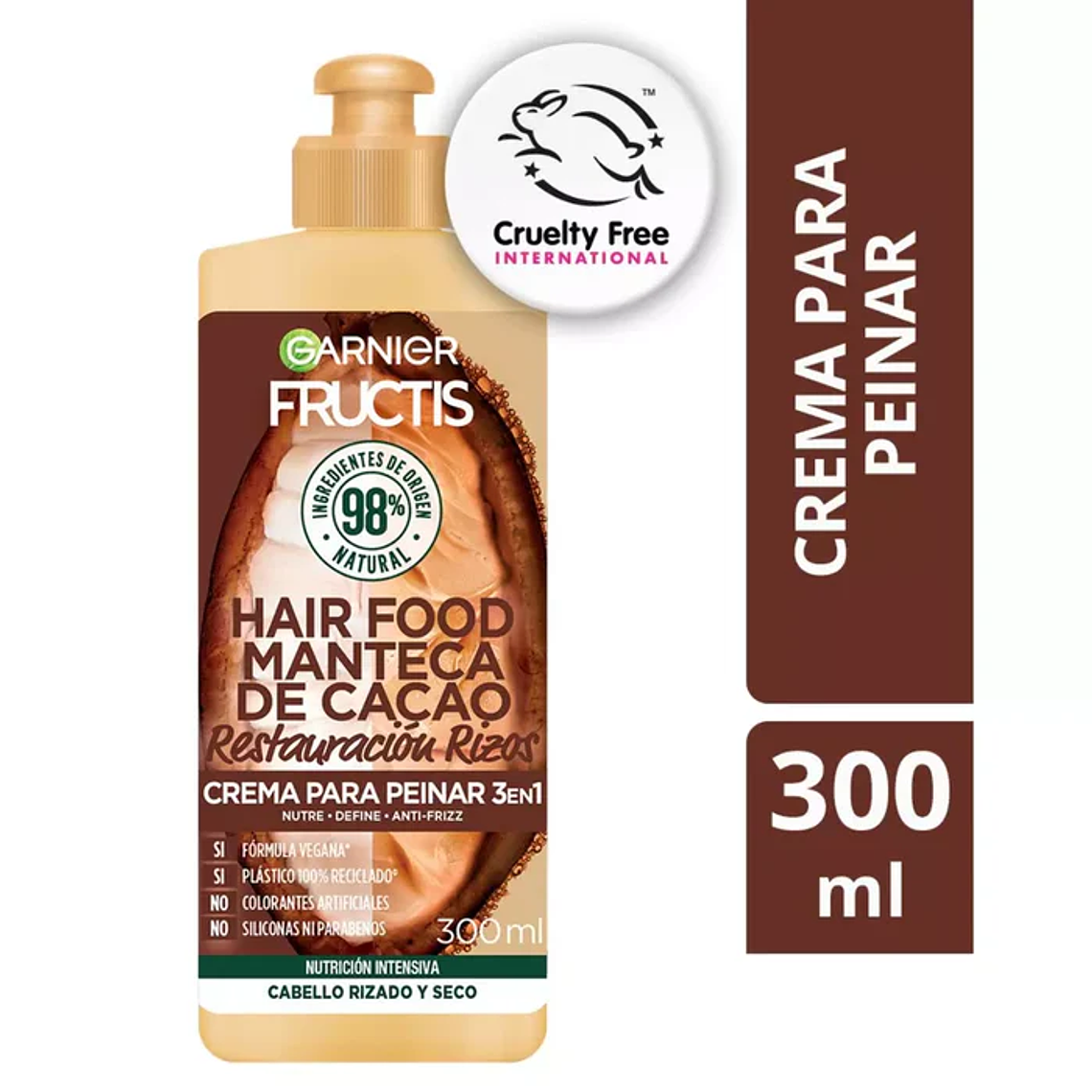 Fructis Crema de Peinar 3en1 Hair Food Cacao 300ml 1