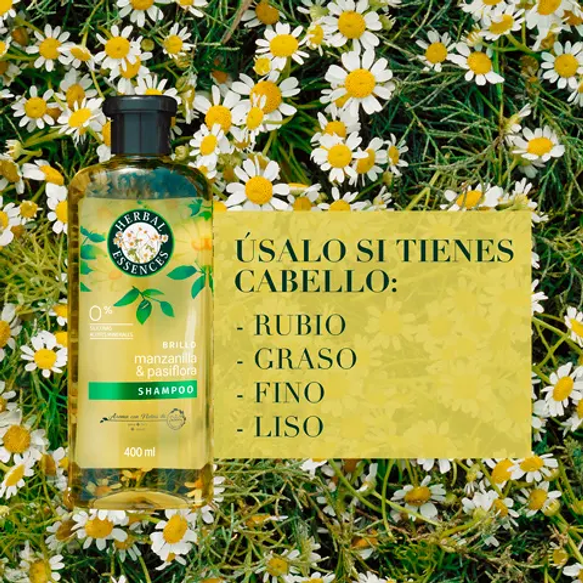 Shampoo Herbal Essences Brillo Manzanilla y Pasiflora 400ml 2