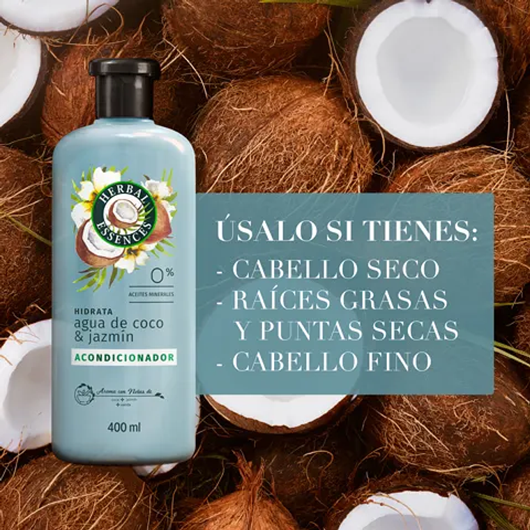 Acondicionador Herbal Essences Hidrata Agua de Coco 400ml 2