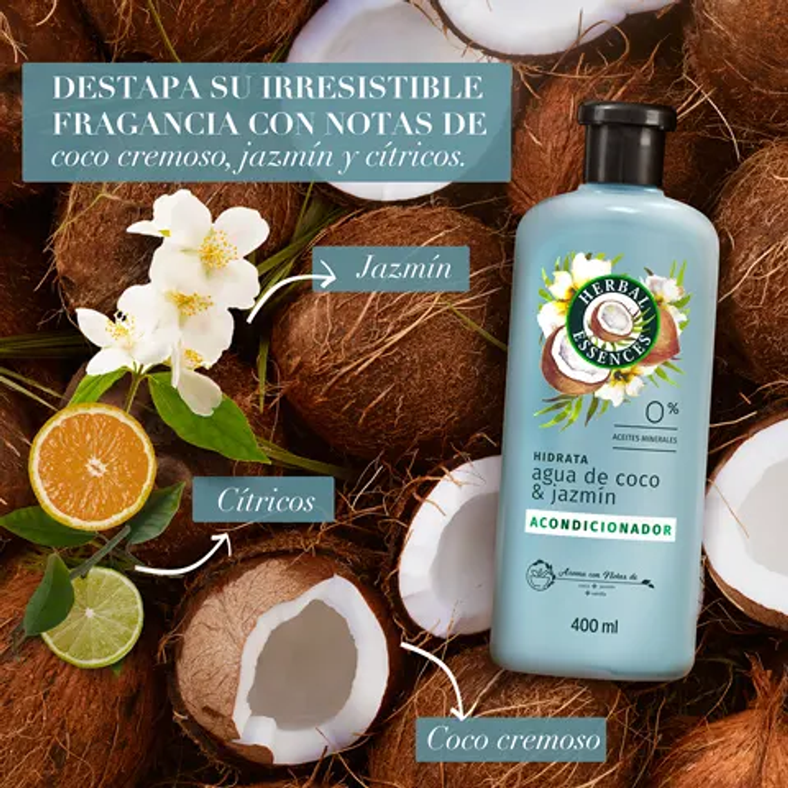Acondicionador Herbal Essences Hidrata Agua de Coco 400ml 3