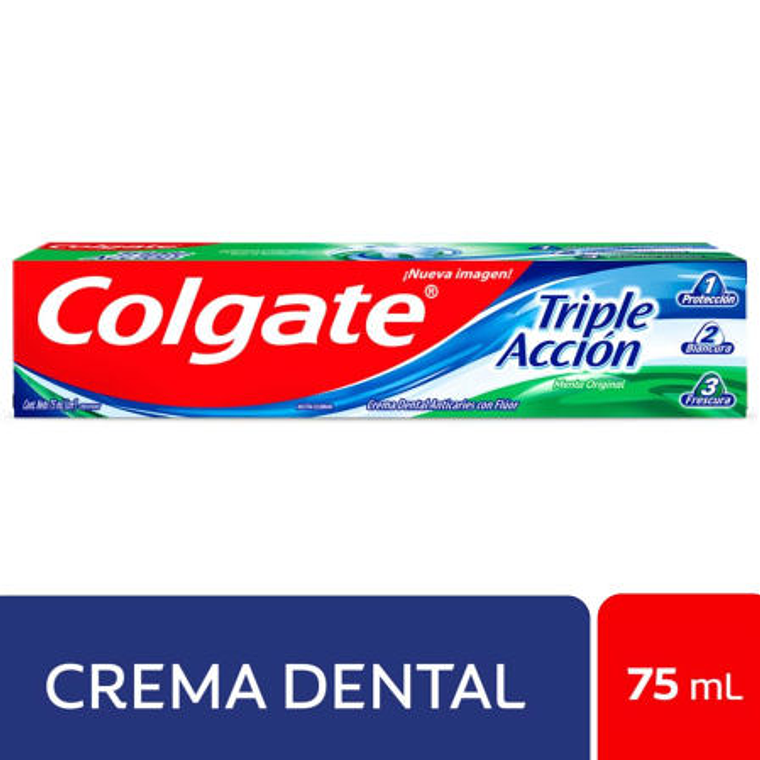 Pasta dental Triple Acción Menta Original 75 ml Colgate 1