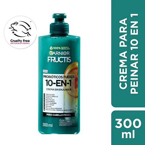 Fructis Crema de Peinar 10en1 Probioticos Fuerza 300ml