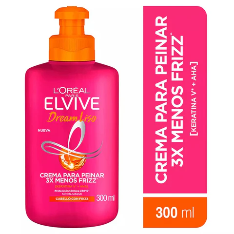 Crema de Peinar Elvive Dream Liso Keratina 300ml