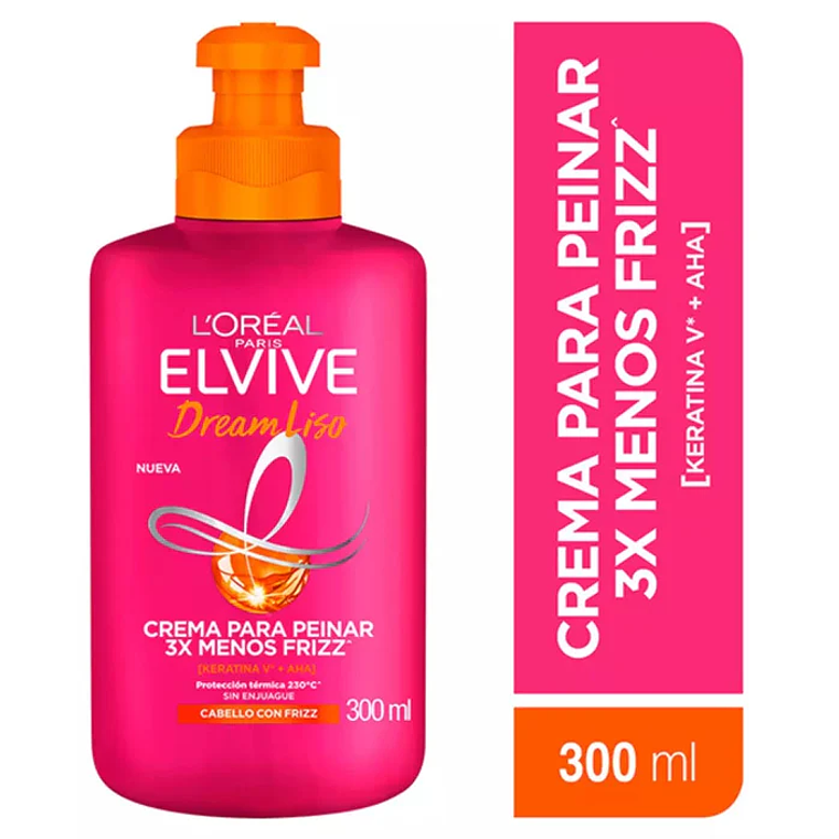 Crema de Peinar Elvive Dream Liso Keratina 300ml 1