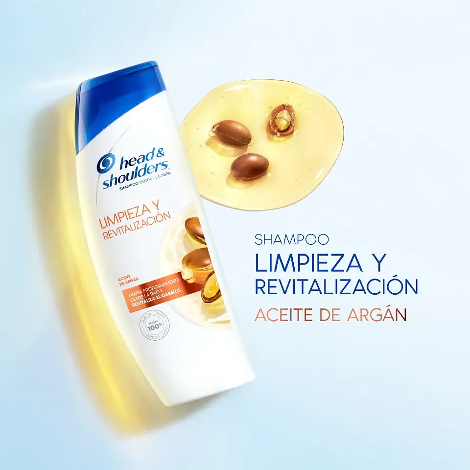 Shampoo Control Caspa Limpieza y Revitalización Aceite de Argán 375 ml 2