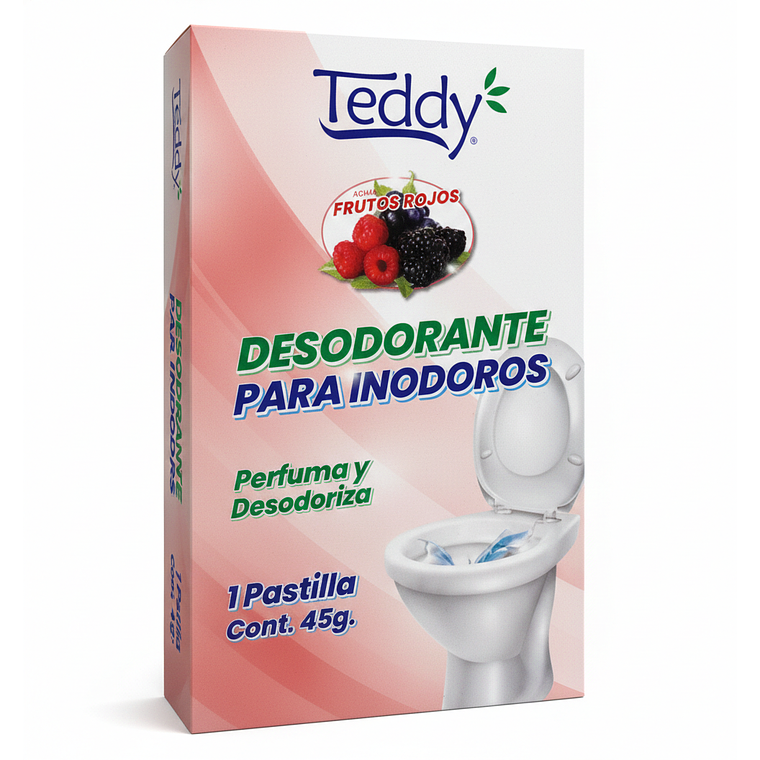 Desodorante Para Inodoro Teddy Frutos Rojos 45 Gr. 1