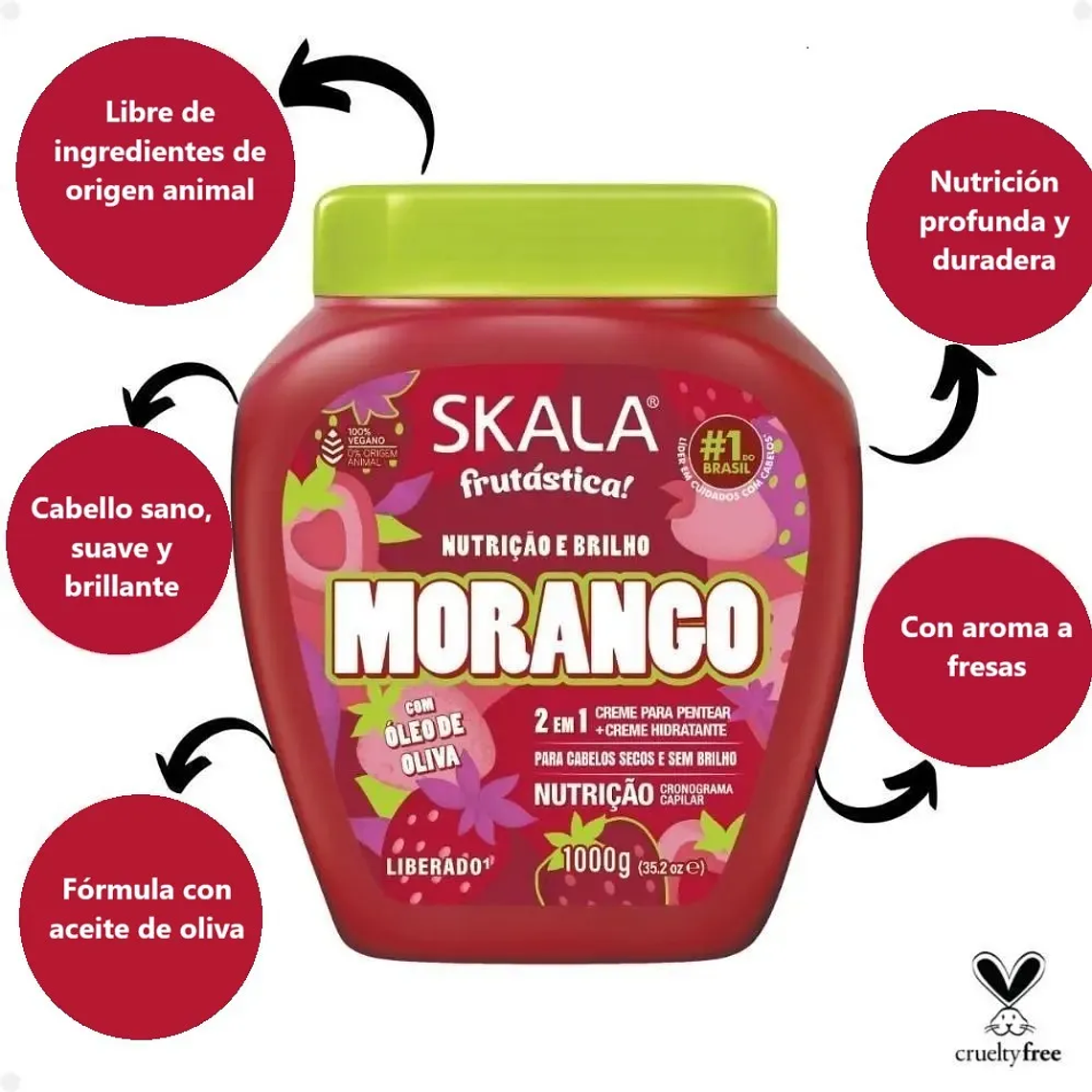 Mascara Capilar Morango Fresa 1kg Skala 2