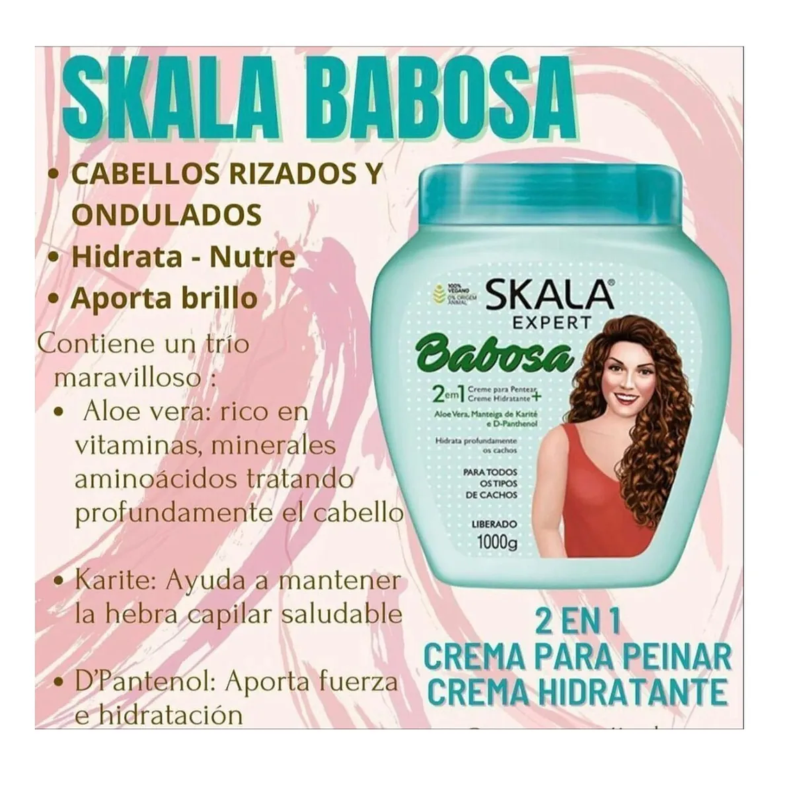 Mascarilla Skala Babosa Aloe Vera 1 kg – Hidratación y Brillo para Rizos 3