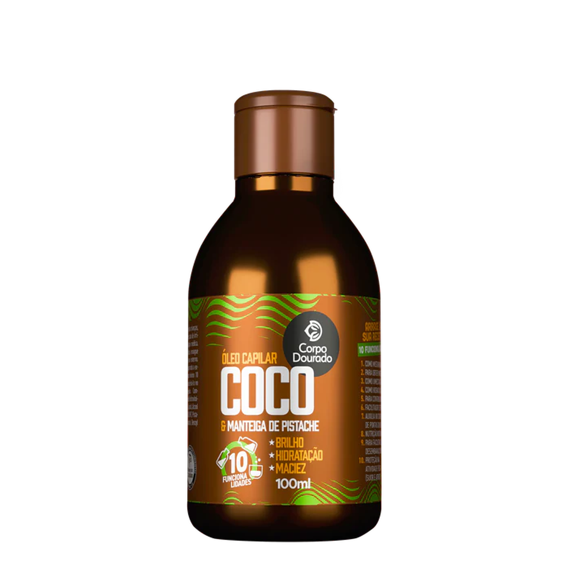 Aceite Capilar coco y manteca de Pistacho 100ml Corpo Dourado 1