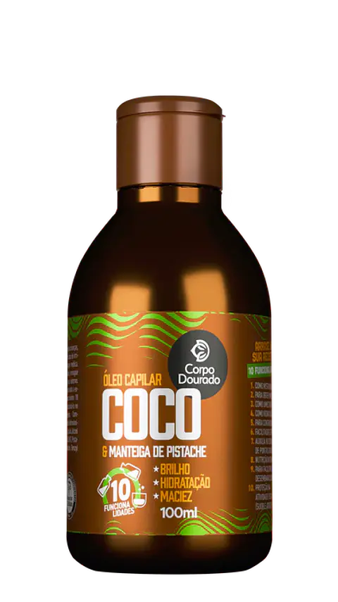 Aceite Capilar coco y manteca de Pistacho 100ml Corpo Dourado