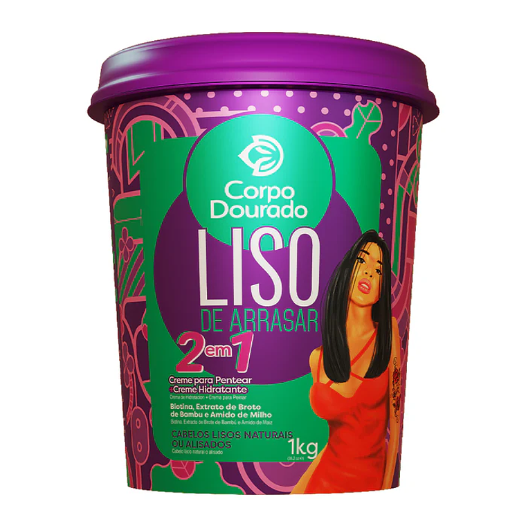 Crema de hidratante Liso de Arrasar 1 Kilo 2 en 1 Corpo Dourado 1