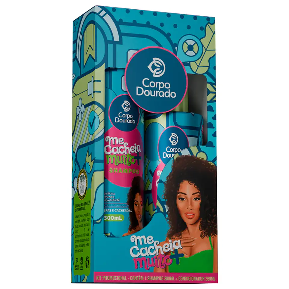 Shampoo y acondicionador Rizos Poderosos 300ml+250ml Corpo Dourado 1