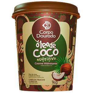 Crema Oleo Coco Nutritiva 1 Kilo 2 en 1 Corpo Dourado