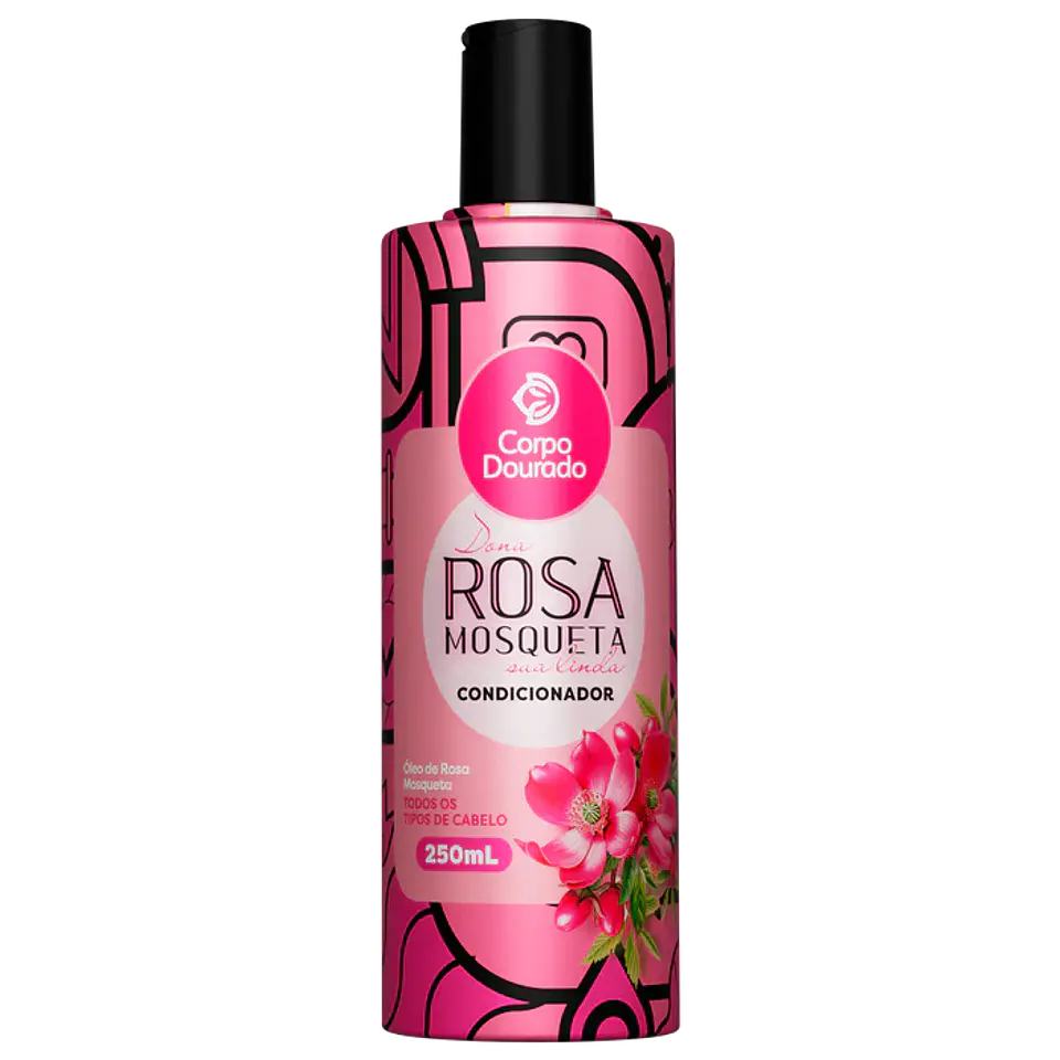 Shampoo y acondicionador Rosa Mosquete 300ml+250ml Corpo Dourado 2