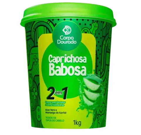 Crema Caprichosa Babosa 1 Kilo 2 en 1 Corpo Dourado