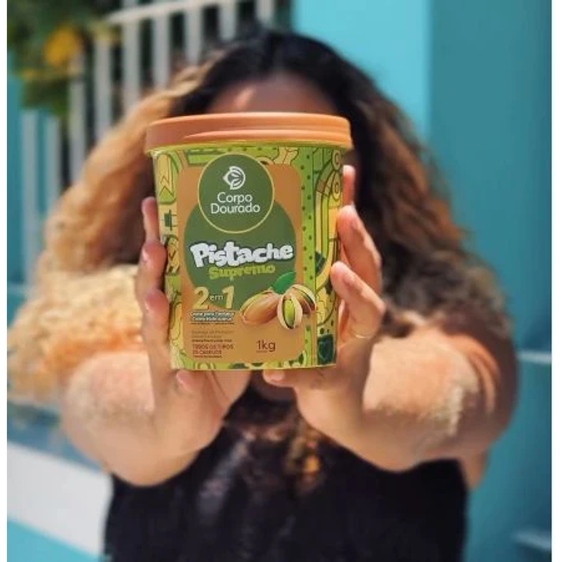 Crema Pistacho Supremo 1 Kilo 2 en 1 Corpo Dourado 2
