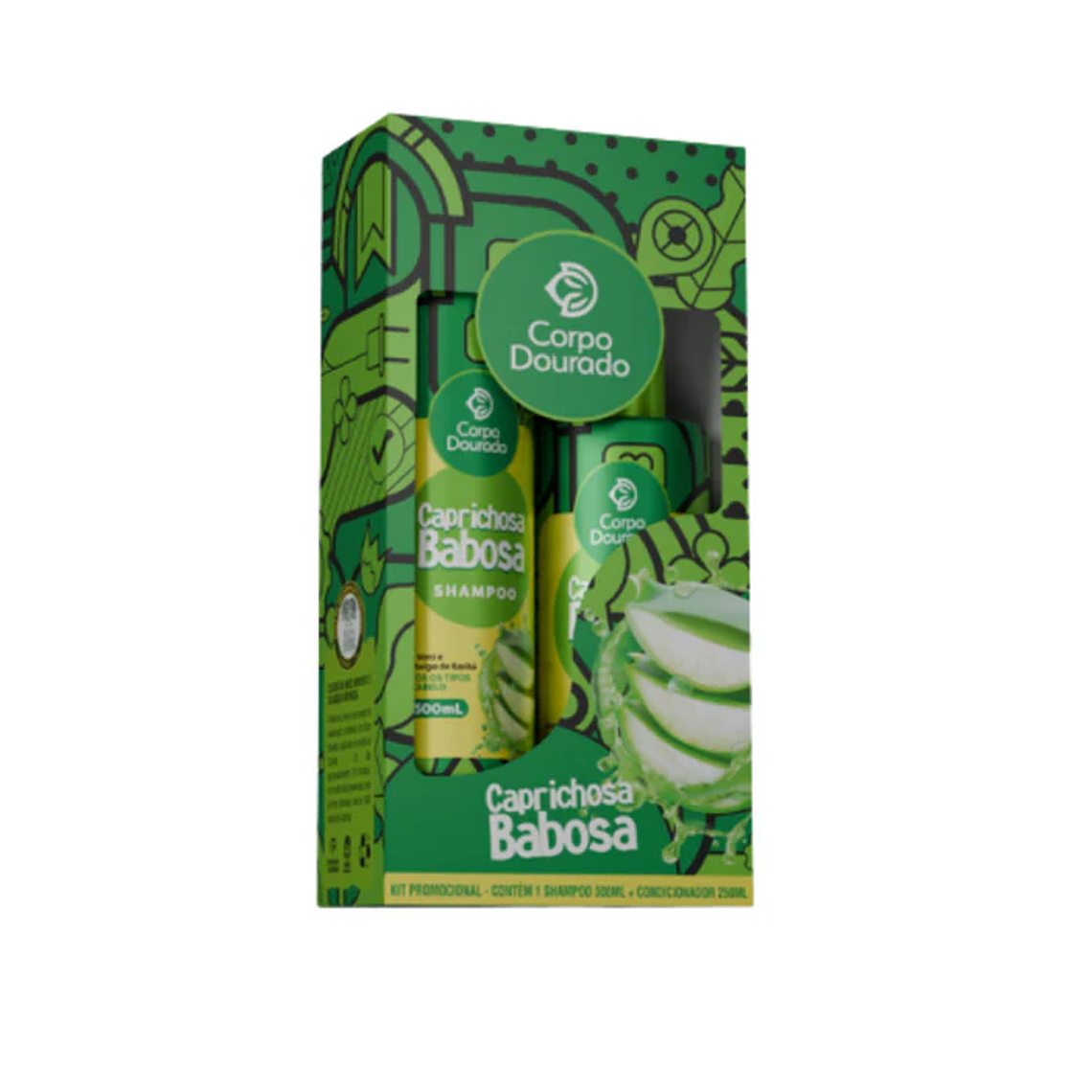 Shampoo y acondicionador Caprichosa Babosa 300ml+250ml Corpo Dourado 1