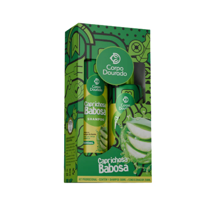Shampoo y acondicionador Caprichosa Babosa 300ml+250ml Corpo Dourado 1