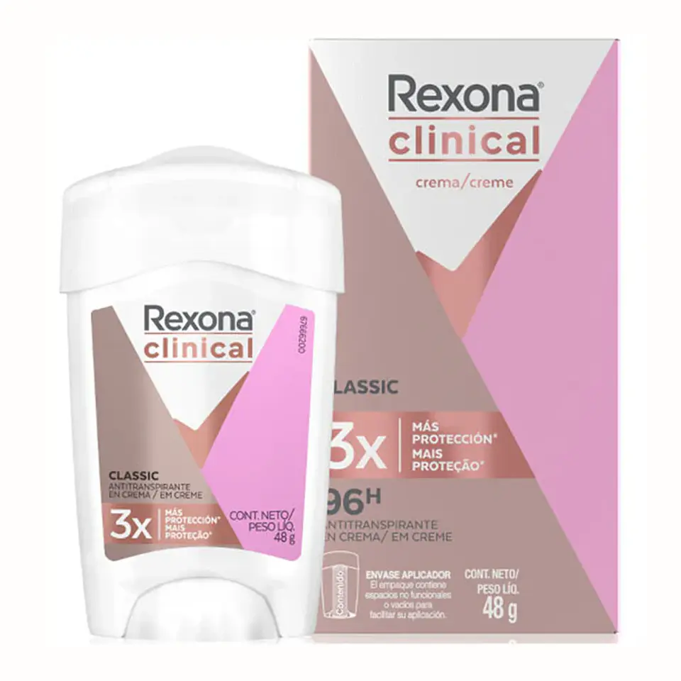 Desodorante barra Rexona Clinical Women Classic 48gr 1