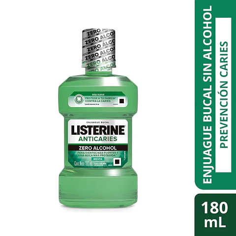 Enjuague Bucal LISTERINE Anticaries Zero Alcohol 180 ml