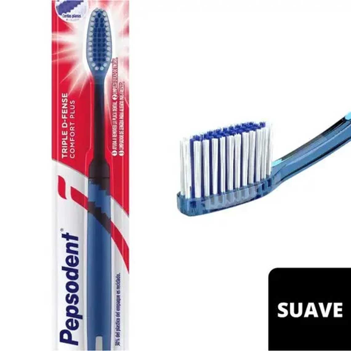 Cepillo dental Pepsodent Triple D-Fense suave 1