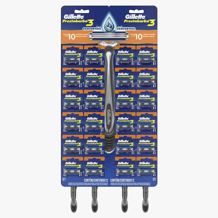 Máquina de afeitar desechable Gillette Prestobarba3, display 24 unidades 1