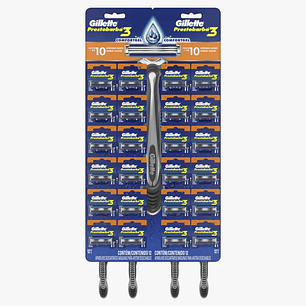Máquina de afeitar desechable Gillette Prestobarba3, display 24 unidades
