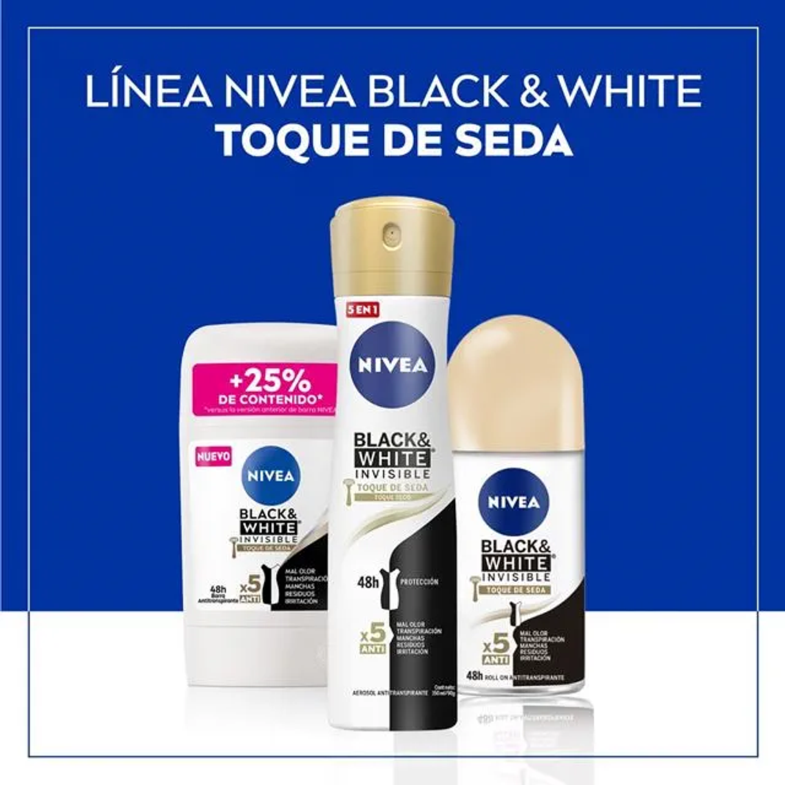 Desodorante spray Nivea B&W Efecto Satin Mujer 150ml 6