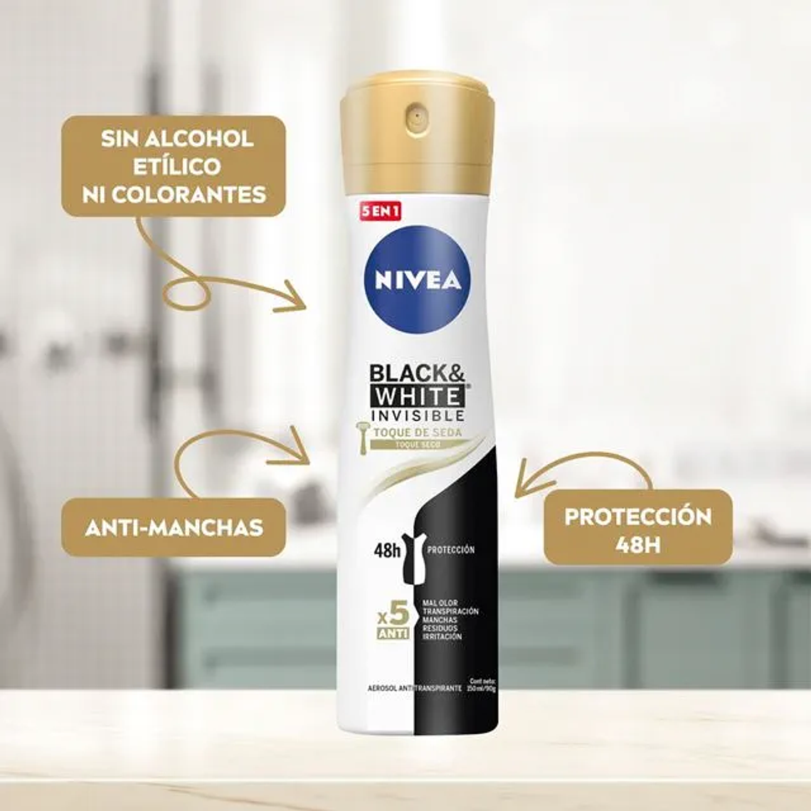 Desodorante spray Nivea B&W Efecto Satin Mujer 150ml 3