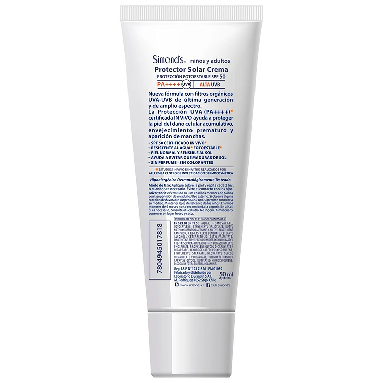 Protector solar Simonds FPS50 pomo 50ml 2