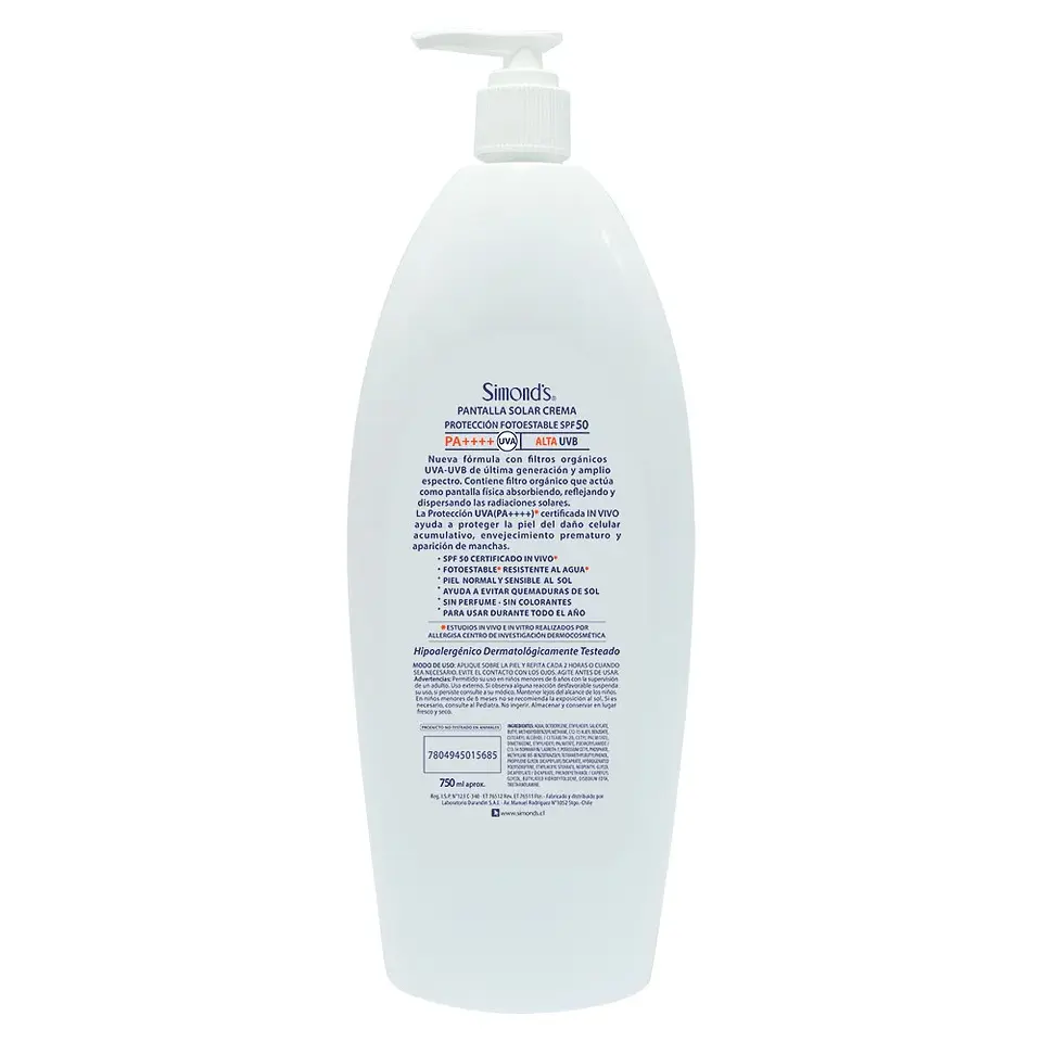 Pantalla solar Simonds FPS50 750ml 2