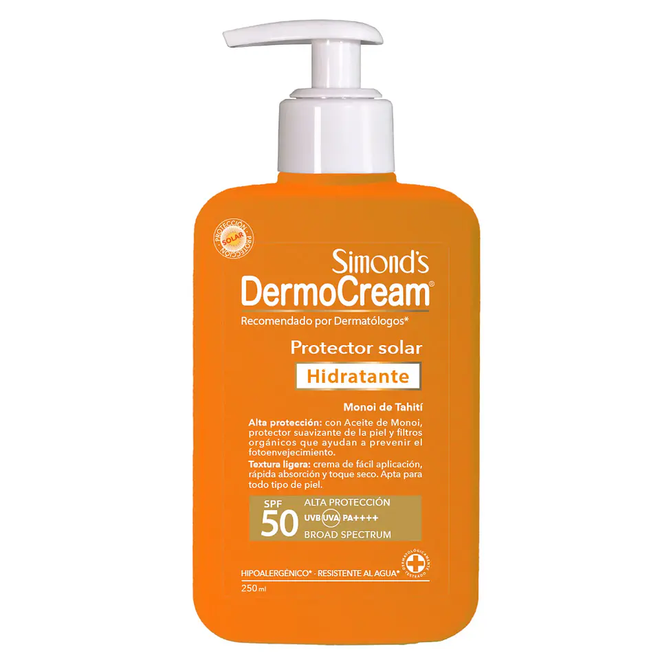 Protector Solar Dermocream Hidratante Spf 50+ Monoi 250ml 1