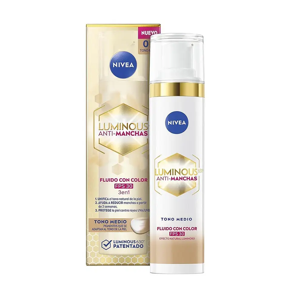 Fluido Con Color Nivea Luminous630 Tono Medio FPS30 40ml 1