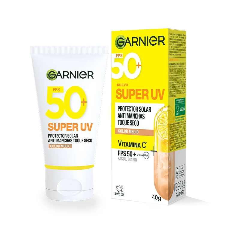 Protector Solar Garnier Super UV Anti Manchas Toque seco color medio 40g 1