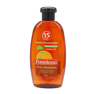 Aceite bronceador Familand FPS15 Coco Zanahoria 210ml