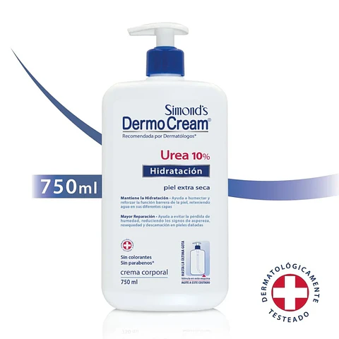 Crema corporal Simonds Dermocream Urea 10% 750ml