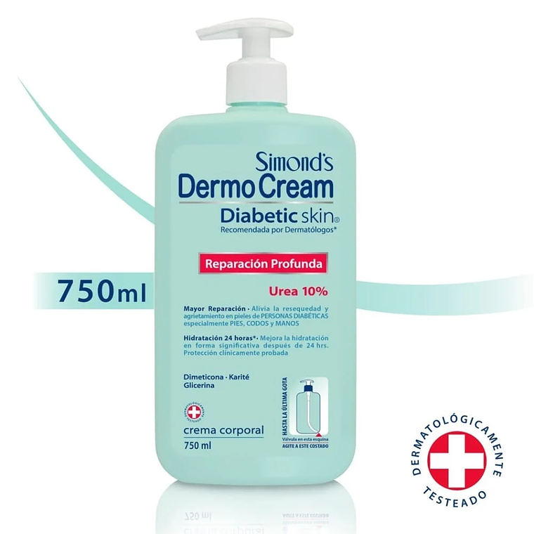 Crema corporal Simonds Dermocream Diabetic Skin 750ml 1