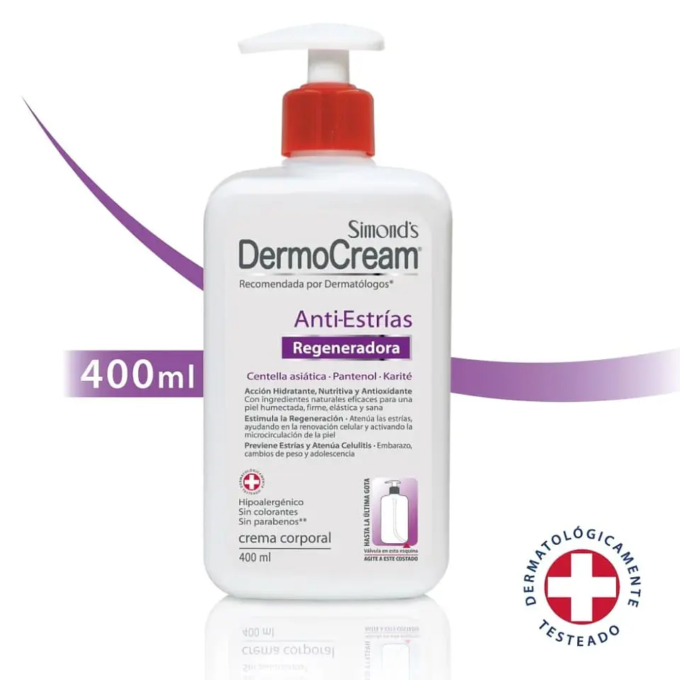 Crema corporal Simonds DermoCream Anti-Estrias 400ml 1