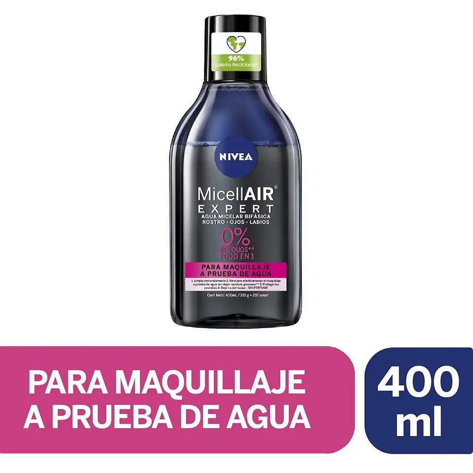 Agua micelar bifasica Nivea MicellAIR 400ml 1