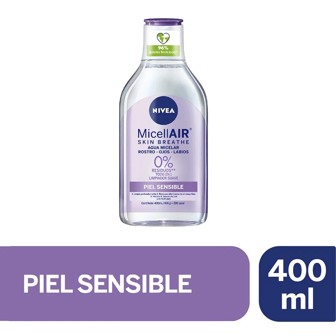 Agua micelar Nivea MicellAIR piel sensible 400ml 1