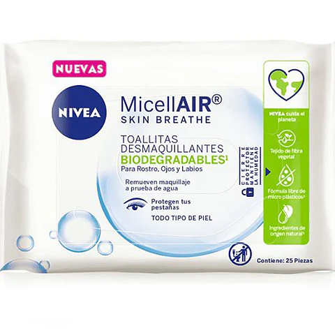 Toallitas desmaquillantes Nivea Micelar 25 unds